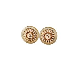 Repurposed Designer Button Stud Earrings